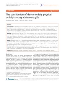 The contribution of dance to daily physical activity among adolescent girls