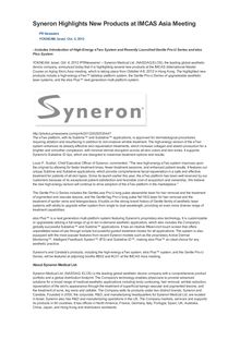Syneron Highlights New Products at IMCAS Asia Meeting