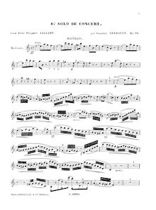 Partition complète et , partie, 6ème Solo de Concert, Verroust, Stanislas