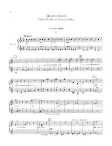 Partition cor 1/2, 3/4 (F), Valses nobles et sentimentales, Ravel, Maurice