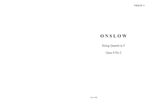 Partition parties complètes, 3 corde quatuors (Nos. 4-6), Op.8, Onslow, Georges par Georges Onslow