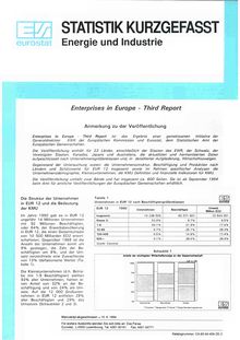 STATISTIK KURZGEFASST Energie und Industrie. Enterprises in Europe - Third Report