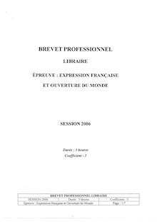 Expression française et ouverture sur le monde 2006 BP - Libraire