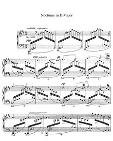 Partition complète, Nocturne en D major, D Major, Bizet, Georges