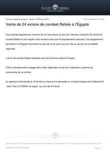 Rafale : La France vend à l Egypte 24 avions de combat Rafale