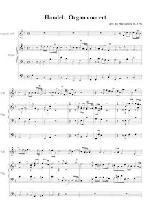 Partition complète, orgue Concerto, HWV 295, Organ Concerto No.13  The Cuckoo and the Nightingale  par George Frideric Handel