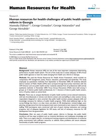 Human resources for health challenges of public health system reform in Georgia