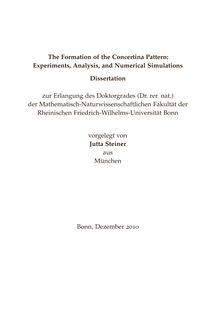 The Formation of the Concertina Pattern: Experiments, Analysis, and Numerical Simulations [Elektronische Ressource] / Jutta Steiner. Mathematisch-Naturwissenschaftliche Fakultät