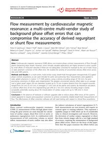 Flow measurement by cardiovascular magnetic resonance: a multi-centre multi-vendor study of background phase offset errors that can compromise the accuracy of derived regurgitant or shunt flow measurements