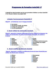 Programme de formation AutoCAD LT