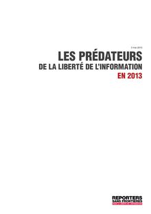 Les prédateurs de la Liberté d Information - Reporters Sans Frontières (03/05/2013)