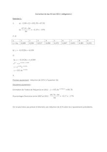 Bac 2011 ES Maths obligatoire Corrige