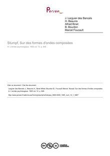 Stumpf, Sur des formes d ondes composées - compte-rendu ; n°1 ; vol.12, pg 648-648