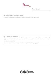 Albinisme et consanguinité - article ; n°1 ; vol.1, pg 473-478