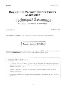 Assurance dommages 2001 BTS Assurance