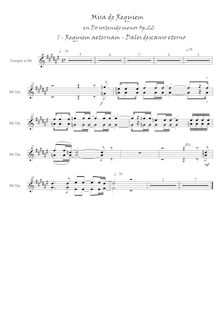 Partition trompettes 1,2 (en B♭), Misa de Requiem en do sostenido menor