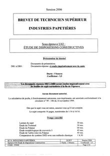 Etude de dispositions constructives 2006 BTS Industries papetières