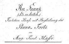Partition complète, An Fanny: Ode von Klopstock. Fuer hoehen basse mit Begleitung des Piano-Forte
