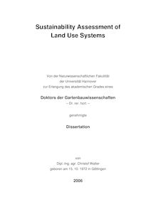 Sustainability assessment of land use systems [Elektronische Ressource] / von Christof Walter