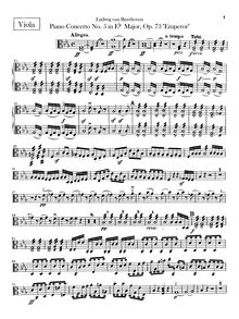 Partition altos, Piano Concerto No.5, Emperor, E♭ Major, Beethoven, Ludwig van