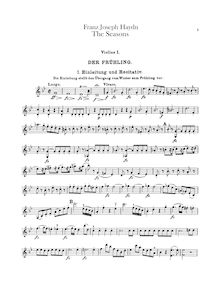 Partition violons I, Die Jahreszeiten, The Seasons, Haydn, Joseph