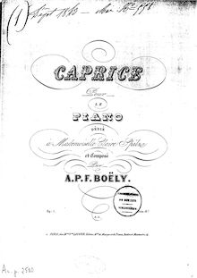 Partition complète, Caprice, Op.7, Boëly, Alexandre-Pierre-François