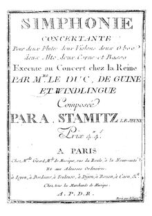 Partition Basses, Simphonie concertante No.2, G major, Stamitz, Anton