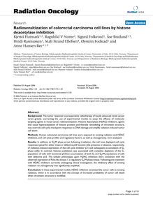 Radiosensitization of colorectal carcinoma cell lines by histone deacetylase inhibition