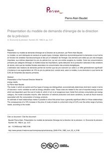 Présentation du modèle de demande d énergie de la direction de la prévision - article ; n°4 ; vol.55, pg 3-27