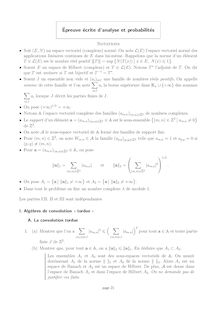 Composition d analyse et probabilités 2005 Agrégation de mathématiques Agrégation (Externe)