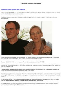 Creative Quentin Tarantino Heist Screenplay