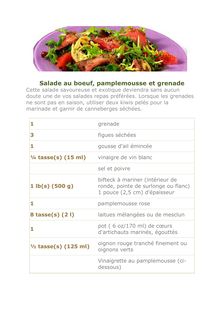 Salade au boeuf, pamplemousse et grenade