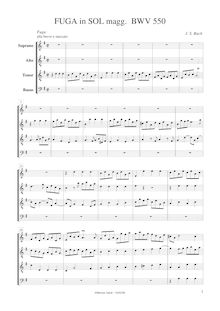 Partition complète, Prelude et Fugue en G major, G major, Bach, Johann Sebastian par Johann Sebastian Bach