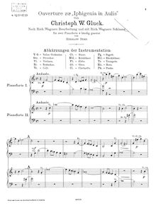 Partition complète, Iphigénie en Aulide, Tragédie opéra en trois actes par Christoph Willibald Gluck