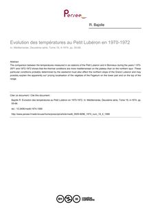 Evolution des températures au Petit Lubéron en 1970-1972 - article ; n°4 ; vol.19, pg 55-68