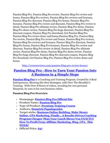 Passion Blog Pro review - Passion Blog Pro +100 bonus items