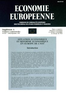 ÉCONOMIE EUROPÉENNE. Supplément A Tendances conjoncturelles No 8/9 - Août/Septembre 1991