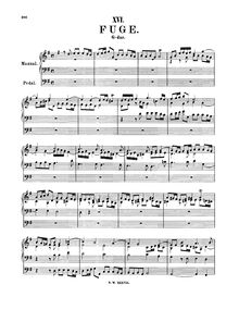 Partition complète, Fugue en G major, G major, Bach, Johann Sebastian