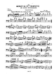 Partition de violoncelle, 6 corde quintettes G.271-276