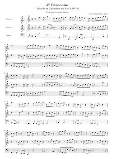 Partition 4, Chaconne, Trios de la Chambre du Roi, Lully, Jean-Baptiste par Jean-Baptiste Lully