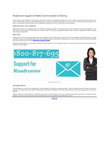 Roadrunner Support for Better Communication & Sharing