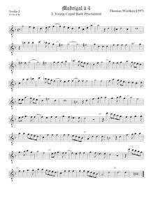 Partition viole de gambe aigue 2, octave aigu clef, First set of madrigaux