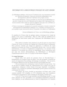 HISTORIQUE DE LA BIBLIOTHÈQUE PUBLIQUE DE SAINT-LIBOIRE La ...