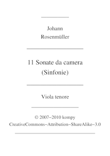Partition altos II (Violetti II), Sonate e Sinfonie da camera, Rosenmüller, Johann