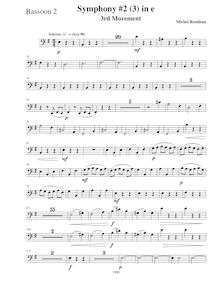 Partition basson 2, Symphony No.2, E minor, Rondeau, Michel par Michel Rondeau
