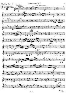 Partition cor (en E♭), vent quintette No.2, Op.88 No.2, Quintuor II en Mi bémol (Es-Dur), Op.88 No.2