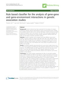 Rule based classifier for the analysis of gene-gene and gene-environment interactions in genetic association studies