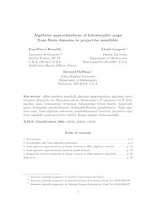 Algebraic approximations of holomorphic maps from Stein domains to projective manifolds