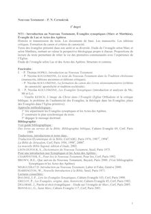 1 Nouveau Testament  PN Cernokrak 1e degré NT1 : Introduction au ...