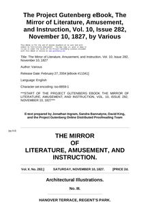 The Mirror of Literature, Amusement, and Instruction - Volume 10, No. 282, November 10, 1827